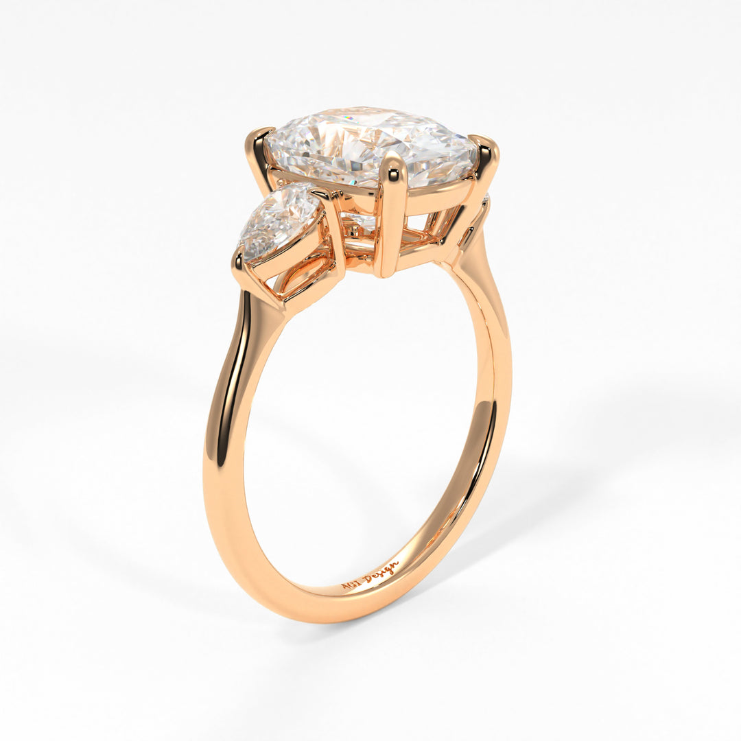 Leah Cushion Cut Lab Created Diamond Engagement Ring AGI Design