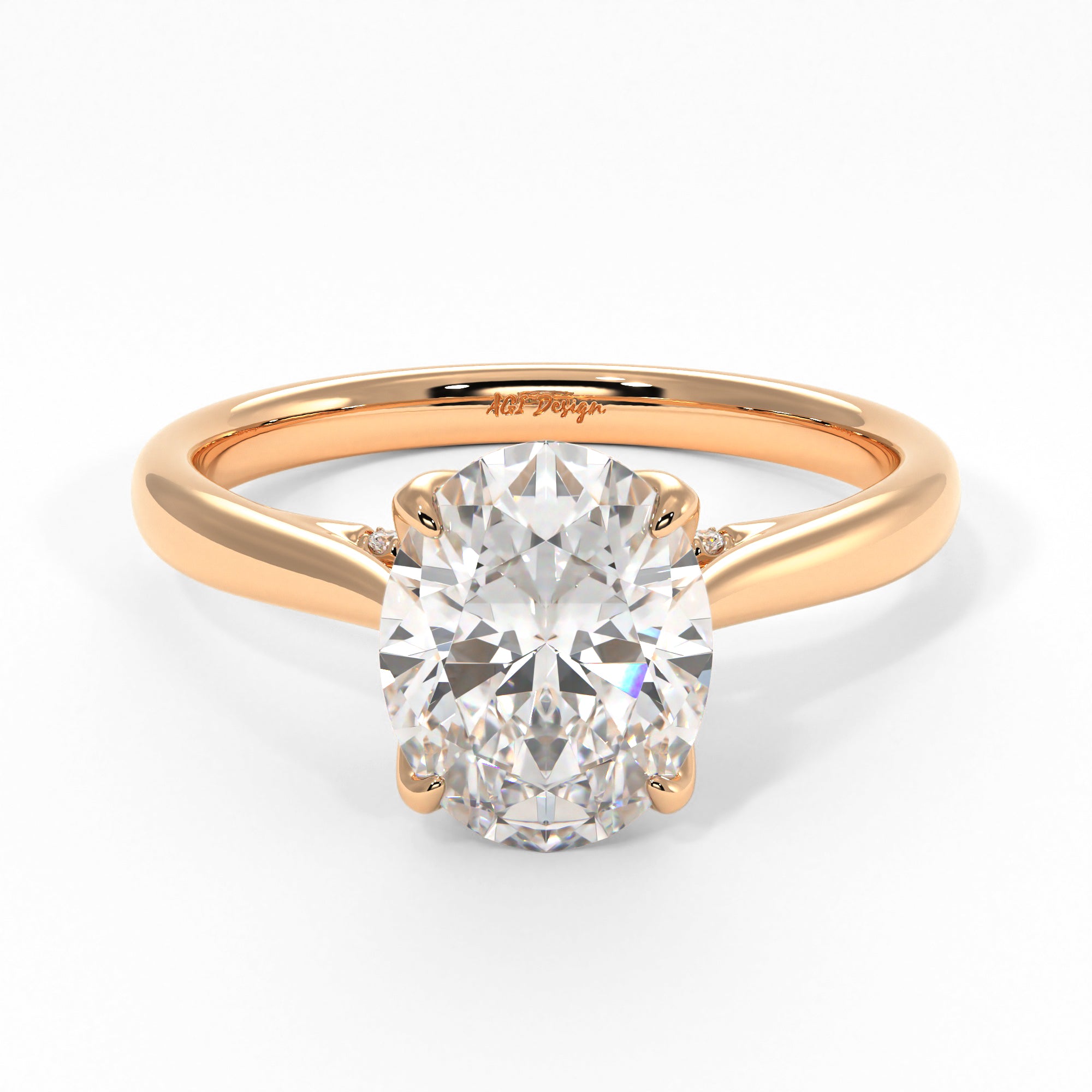 Nora oval Lab Created Diamond Engagement Ring AGI Design