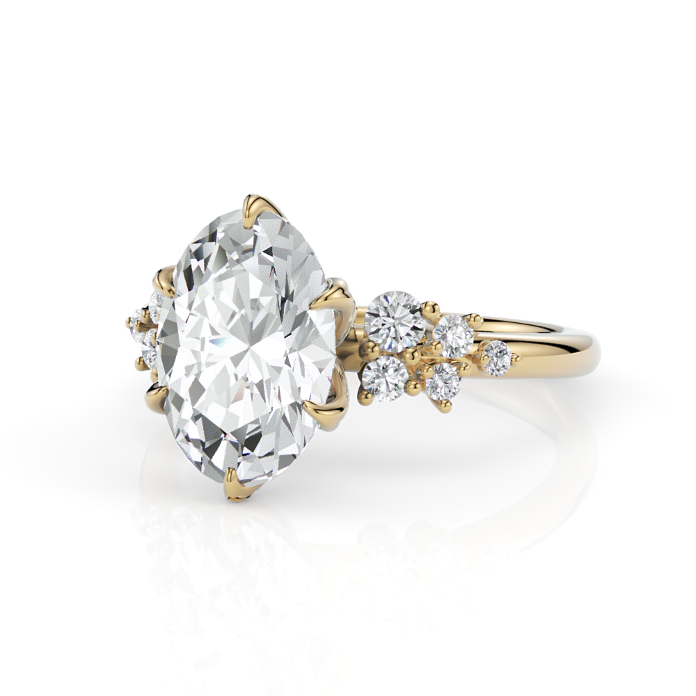 Cynthia Oval Forever One Moissanite Engagement Ring AGI Design