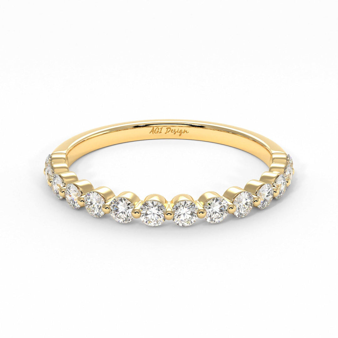 April Floating Lab Created Diamonds Semi Eternity Band AGI Design Lab Created Diamond