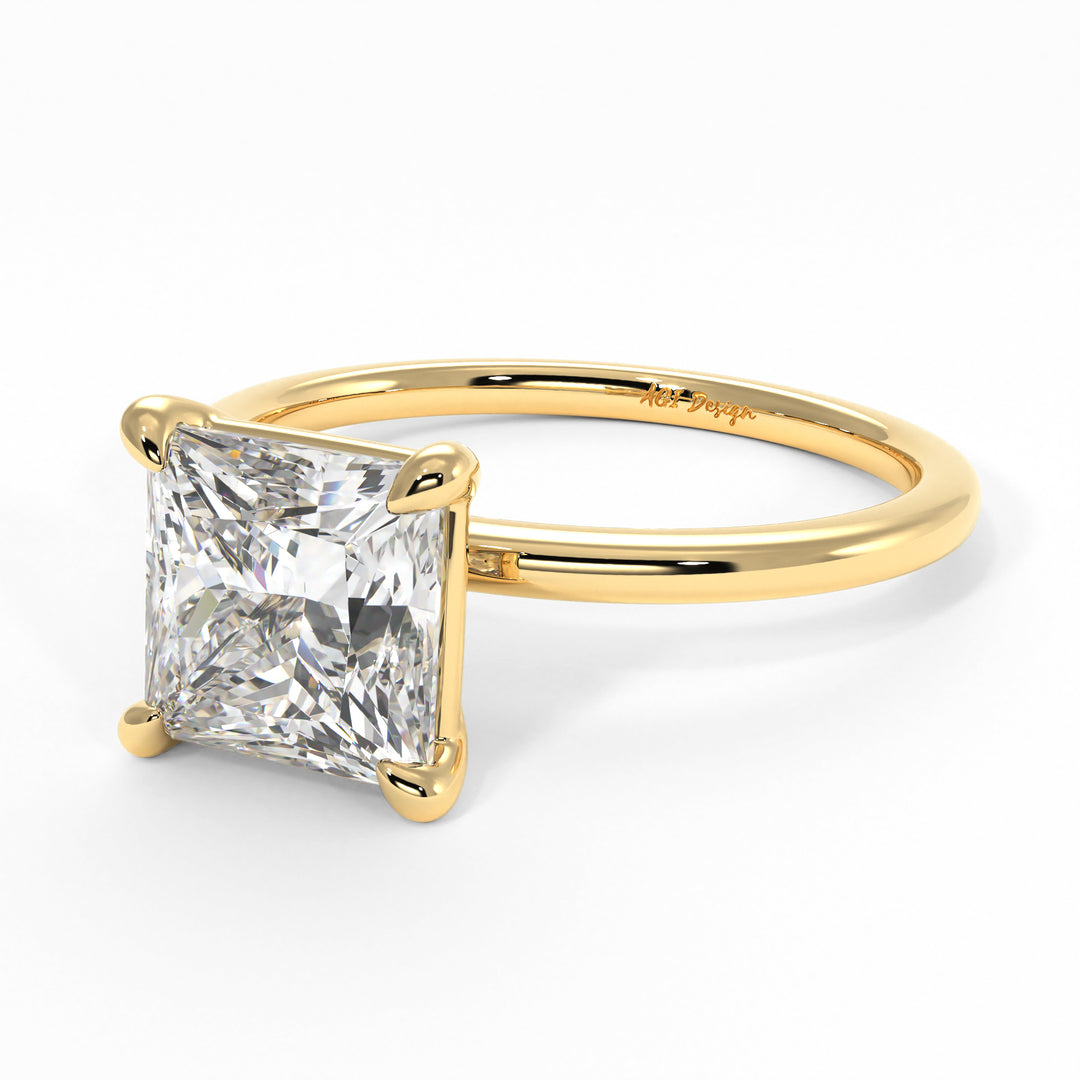 Eden Princess Cut Forever One Moissanite Engagement Ring AGI Design 7mm 2ct